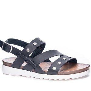 Dirty Laundry Cee Cee Women's Sporty Black Footbed Sandals Size 8 New in Box